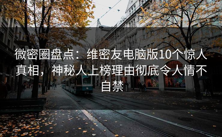 微密圈盘点：维密友电脑版10个惊人真相，神秘人上榜理由彻底令人情不自禁