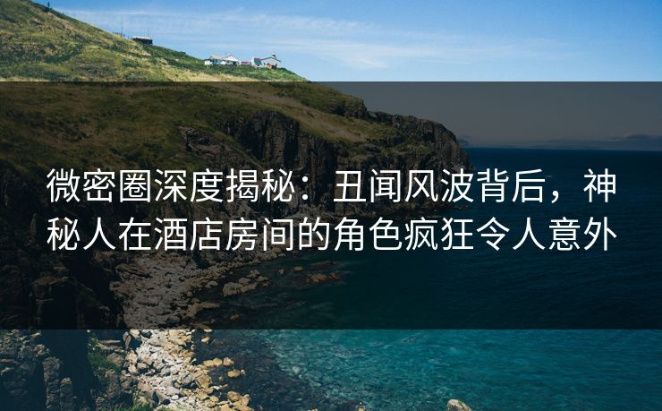 微密圈深度揭秘：丑闻风波背后，神秘人在酒店房间的角色疯狂令人意外