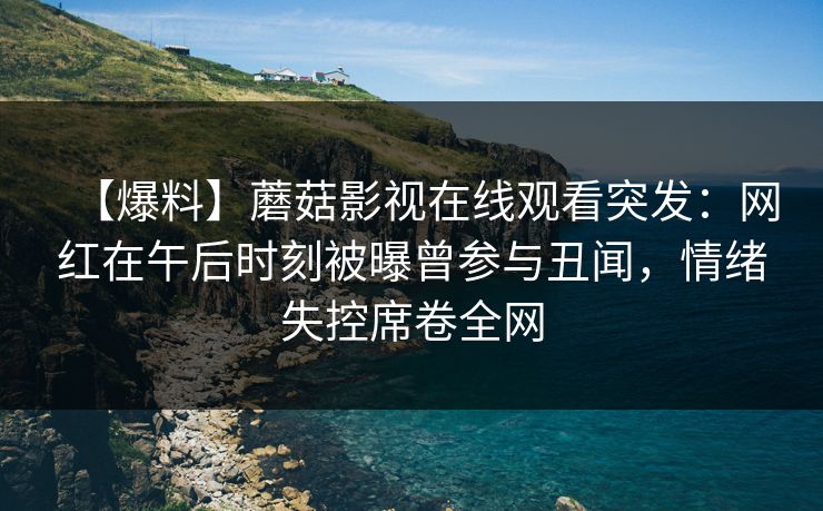 【爆料】蘑菇影视在线观看突发:网红在午后时刻被曝曾参与丑闻,情绪失控席卷全网