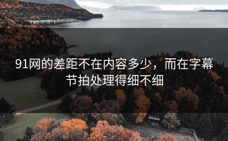 91网的差距不在内容多少，而在字幕节拍处理得细不细